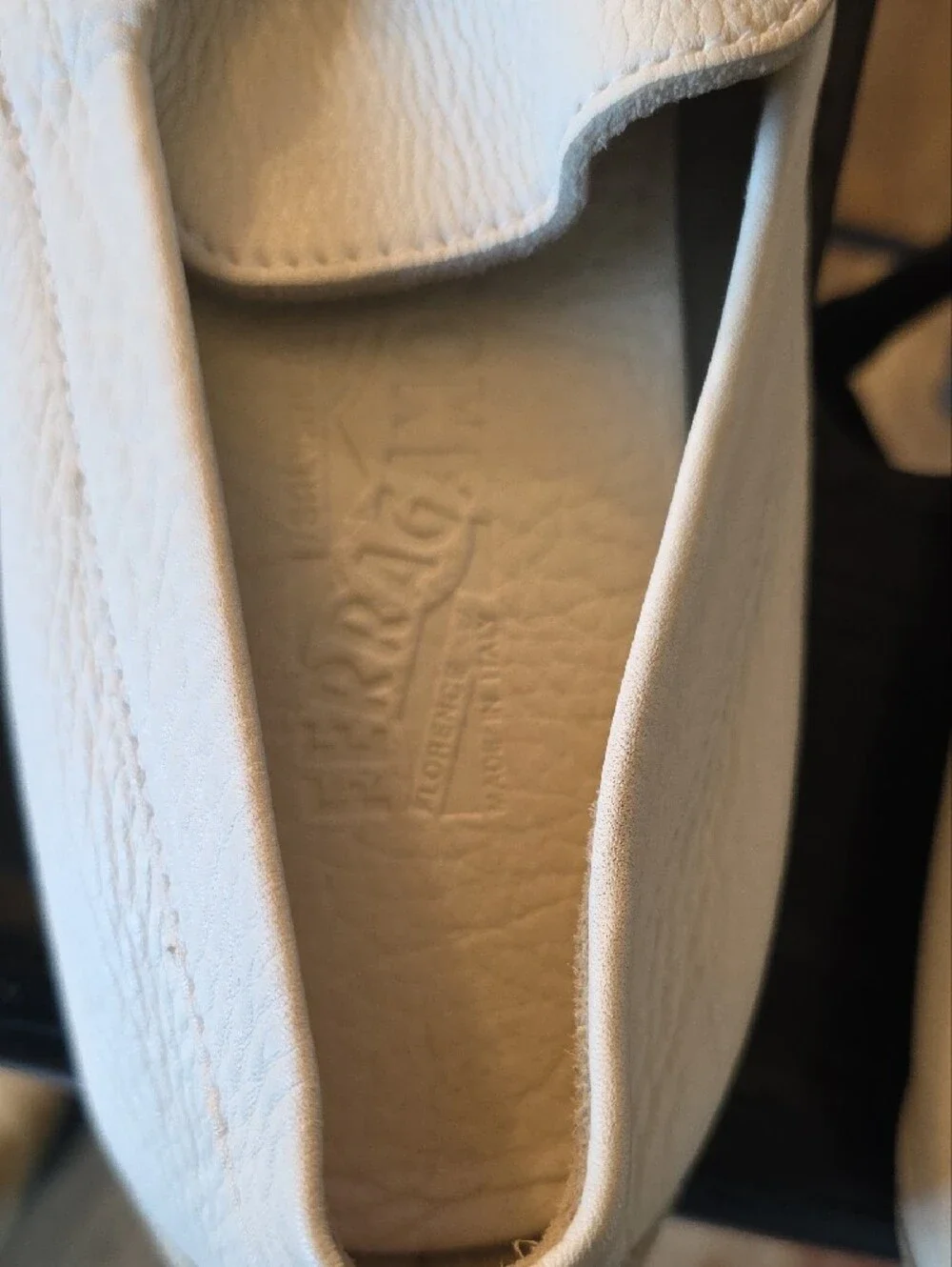 Salvatore Ferragamo Cream Leather Horsebit Loafers